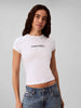 ck-slim-logo-t-shirt-da-donna-bianco