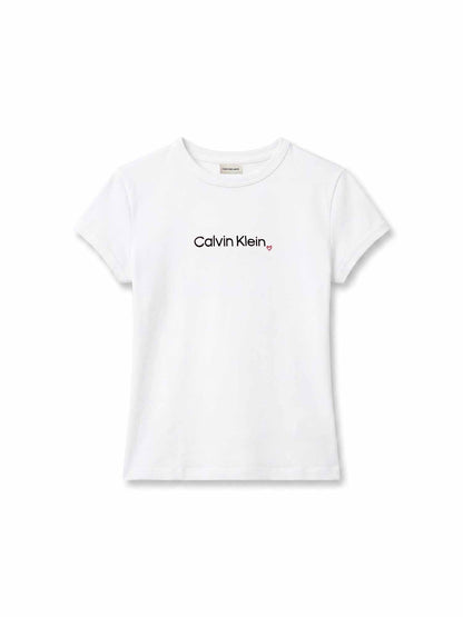 Ck slim logo t-shirt da donna bianco