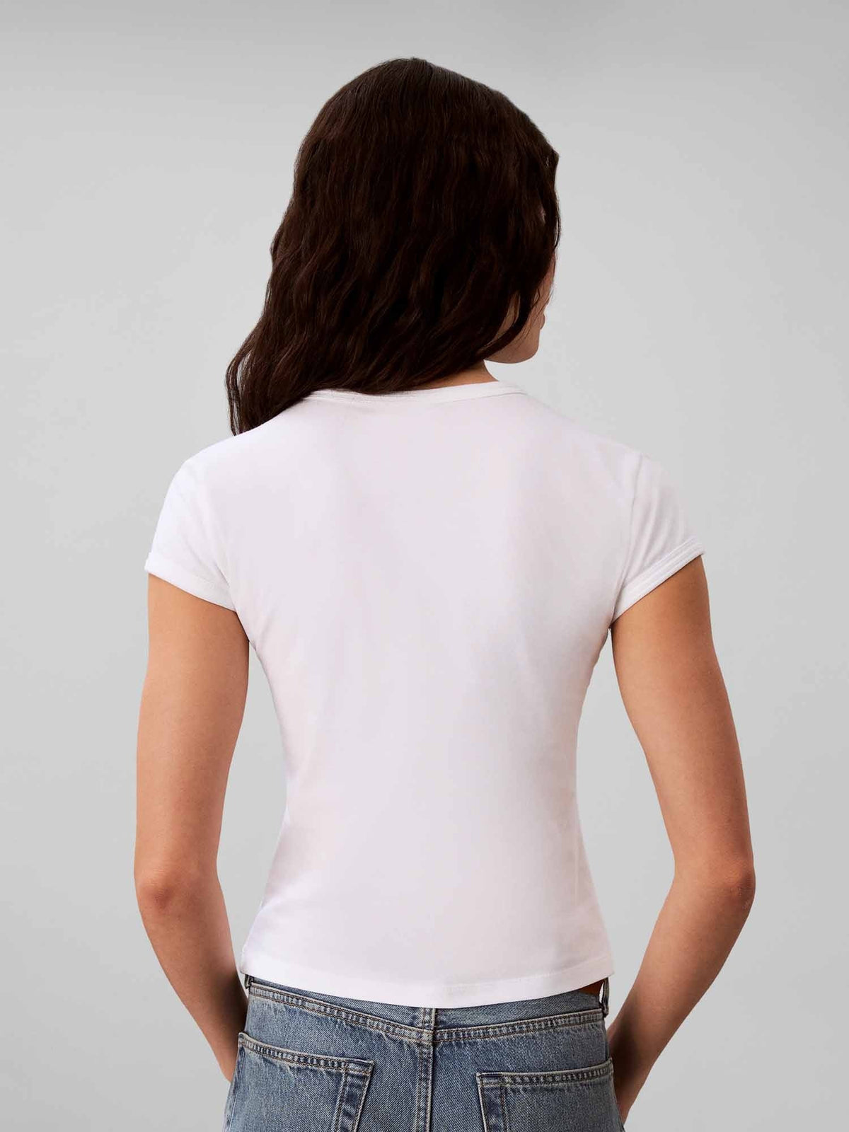 Ck slim logo t-shirt da donna bianco