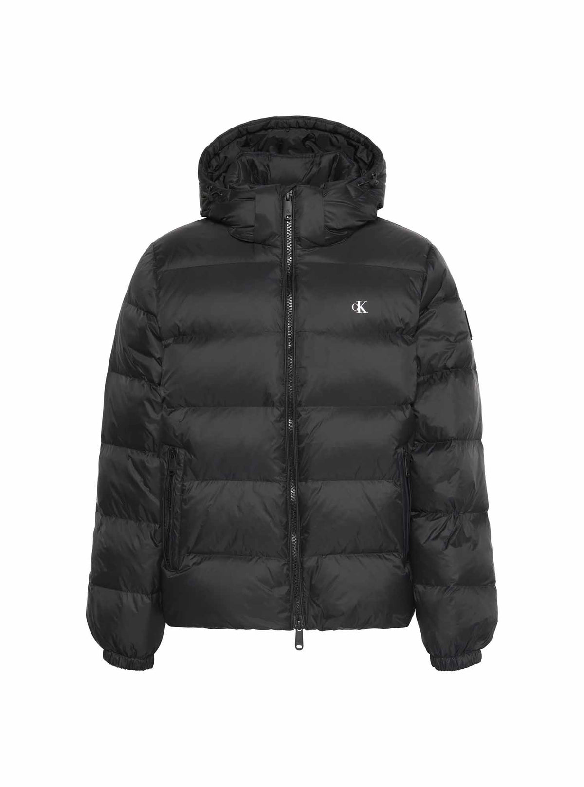 Ck nylon zip puffer giubbino da uomo nero