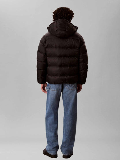 Ck nylon zip puffer giubbino da uomo nero
