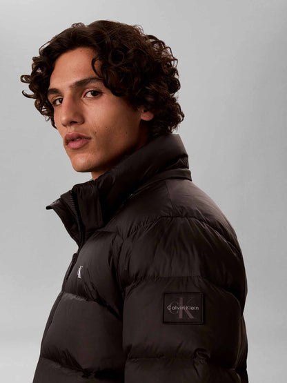 Ck nylon zip puffer giubbino da uomo nero