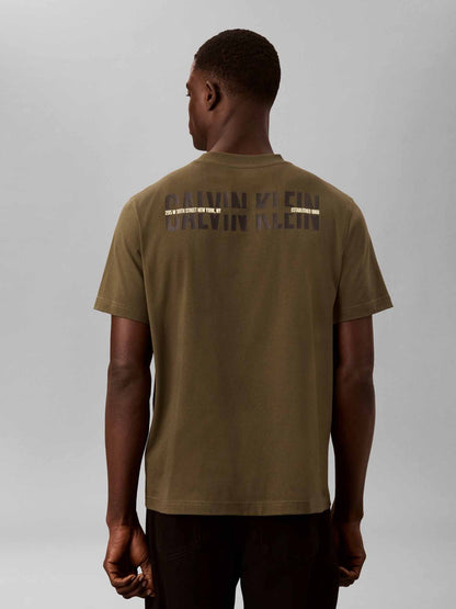 Ck 20'S retro t-shirt da uomo oliva