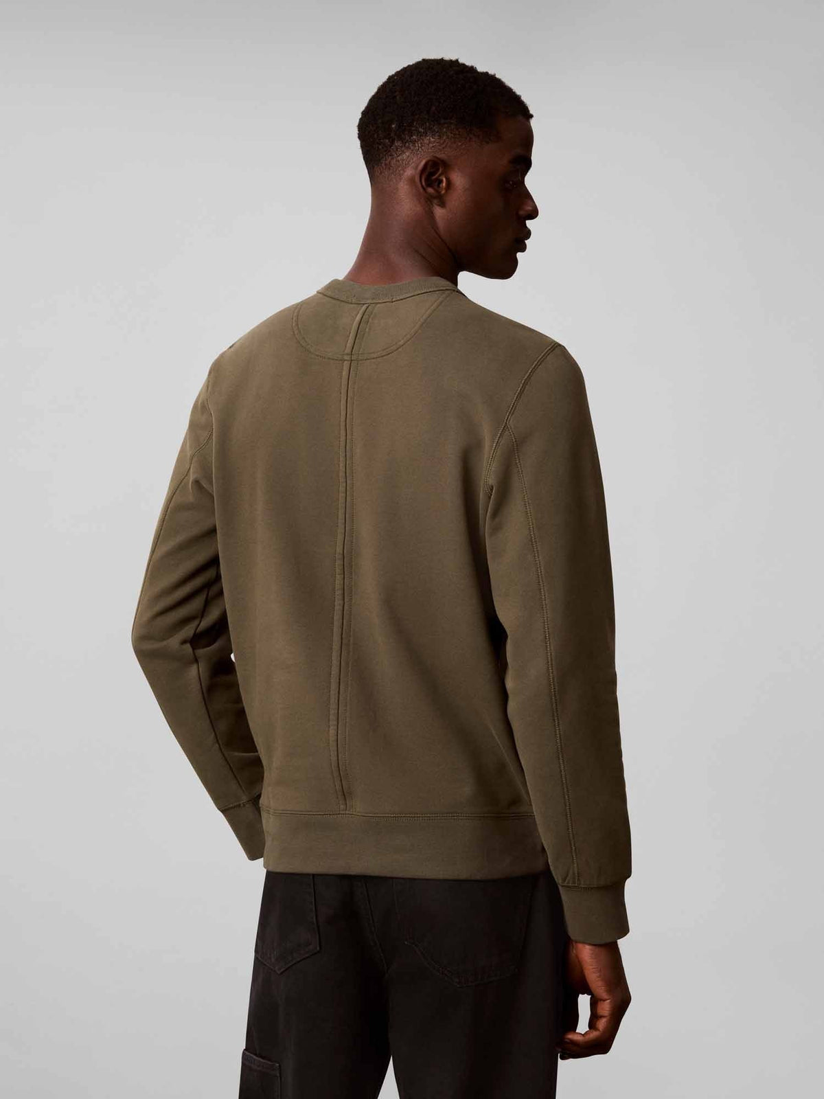 Ck 350TERRY badge felpa da uomo oliva