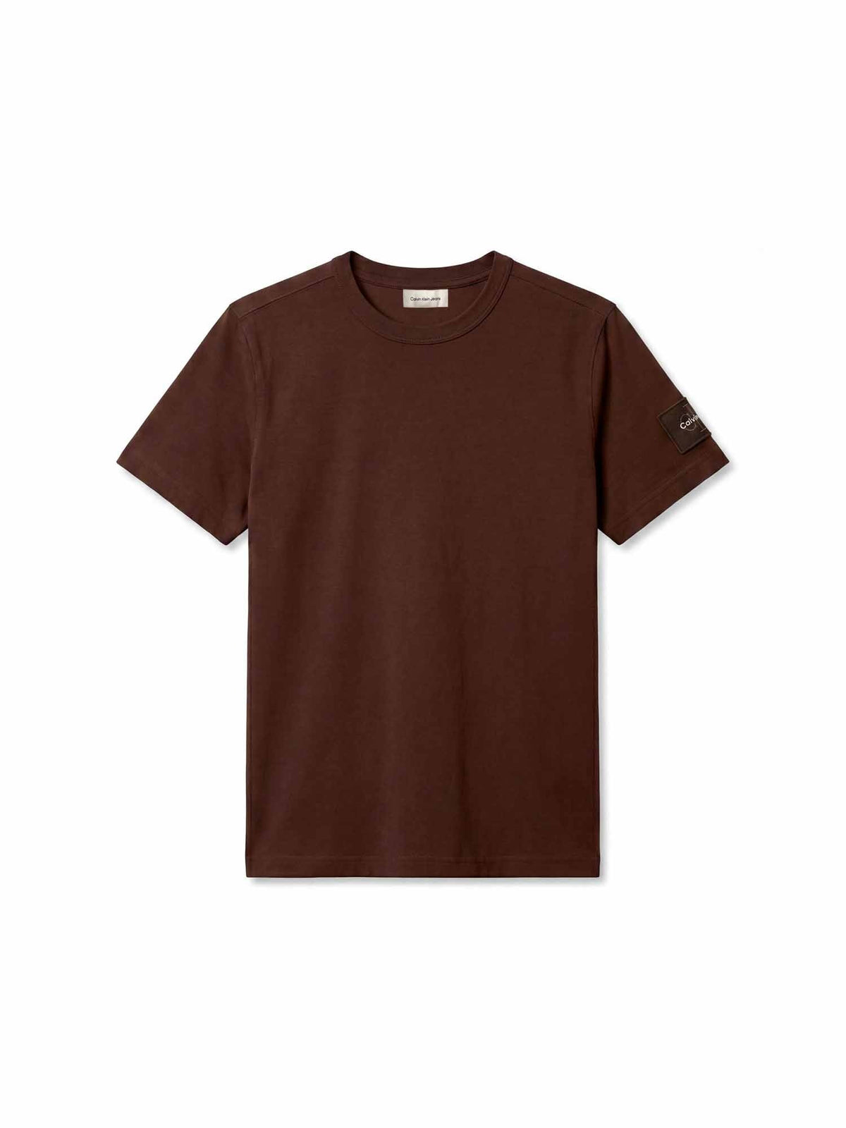 Ck classic sueded t-shirt da uomo marrone