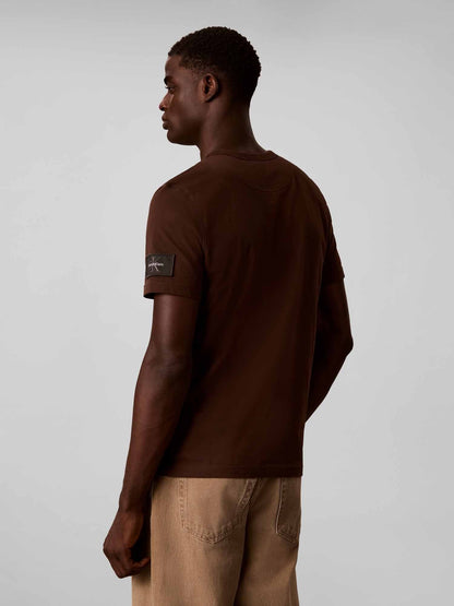 Ck classic sueded t-shirt da uomo marrone