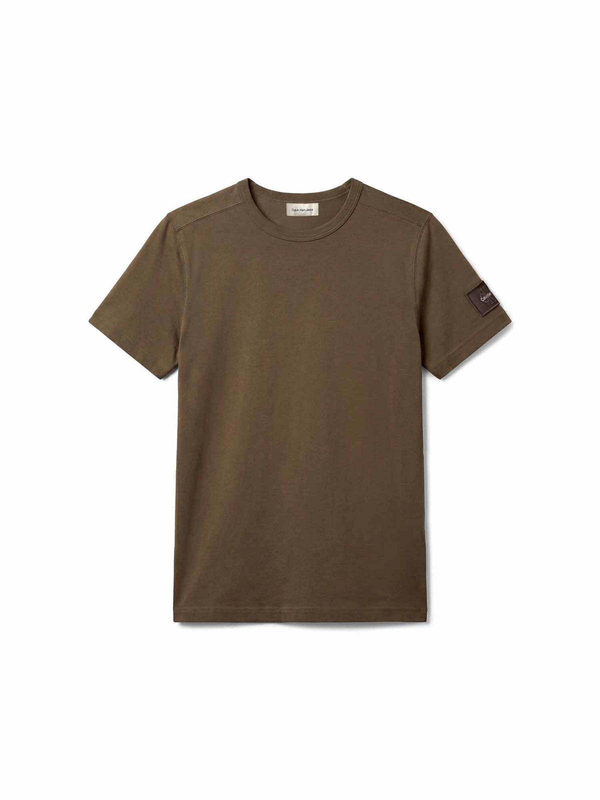 Ck classic sueded t-shirt da uomo oliva