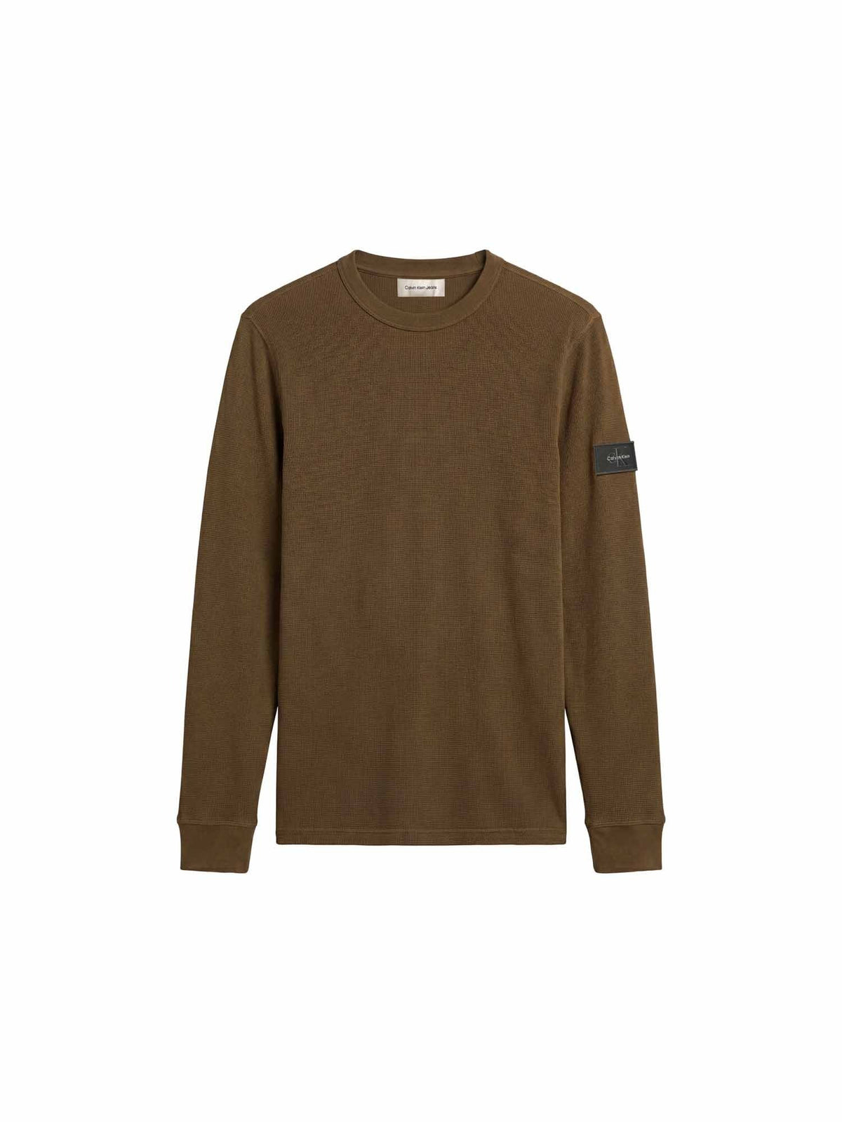 Ck waffle badge t-shirt da uomo oliva