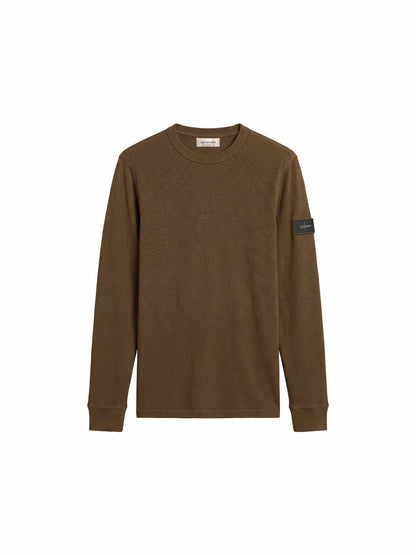 Ck waffle badge t-shirt da uomo oliva