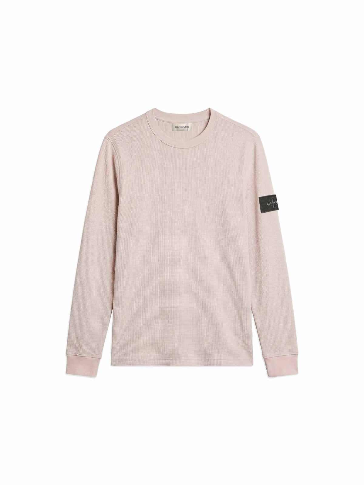 Ck waffle badge t-shirt da uomo panna