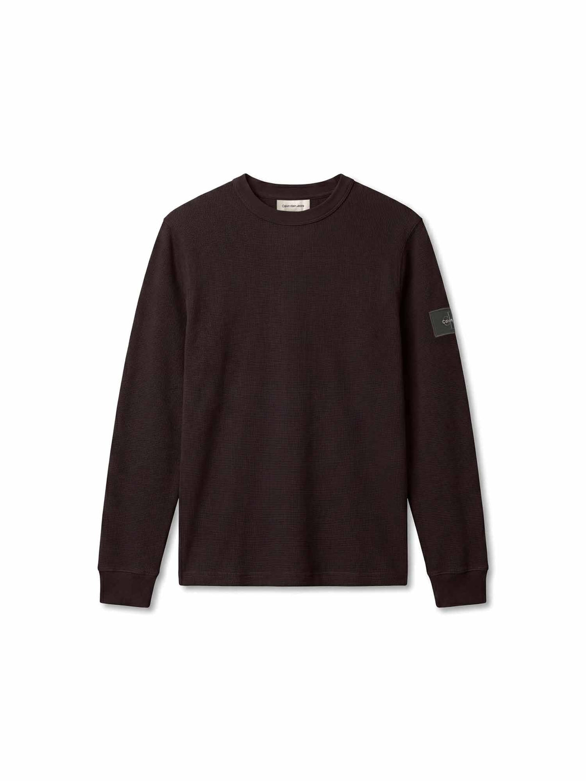 Ck waffle badge t-shirt da uomo nero