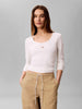 ck-woven-label-t-shirt-da-donna-bianco