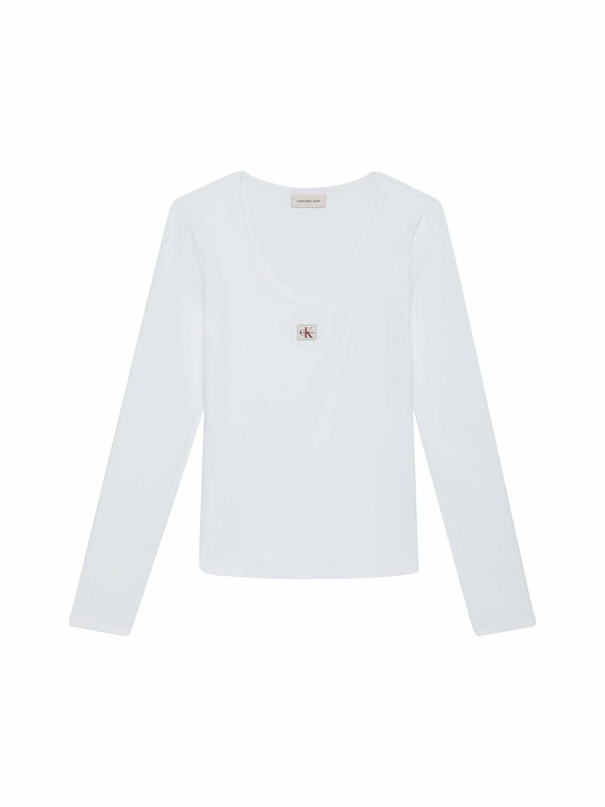Ck woven label t-shirt da donna bianco