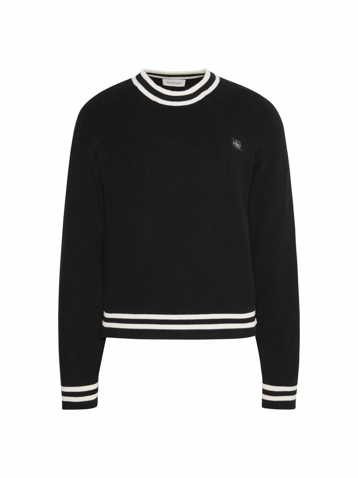 Ck label crew maglia da donna nero