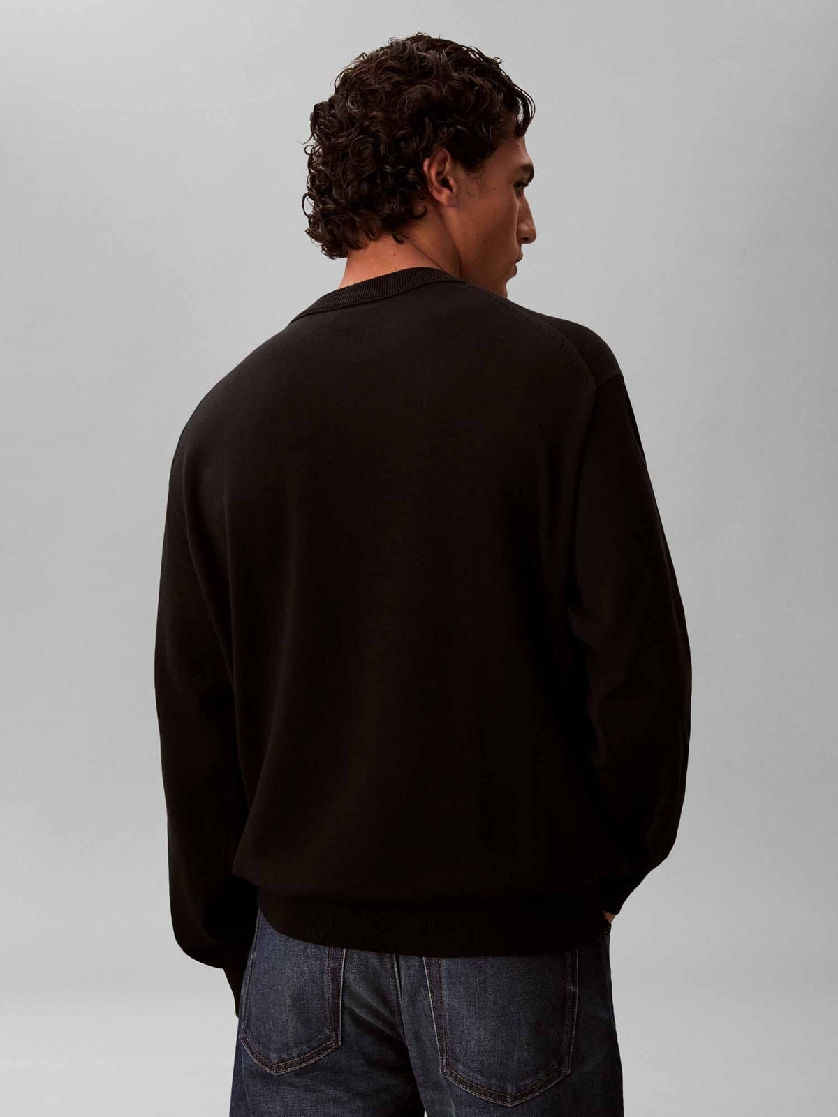 Ck cotton rlx crew maglia da uomo nero