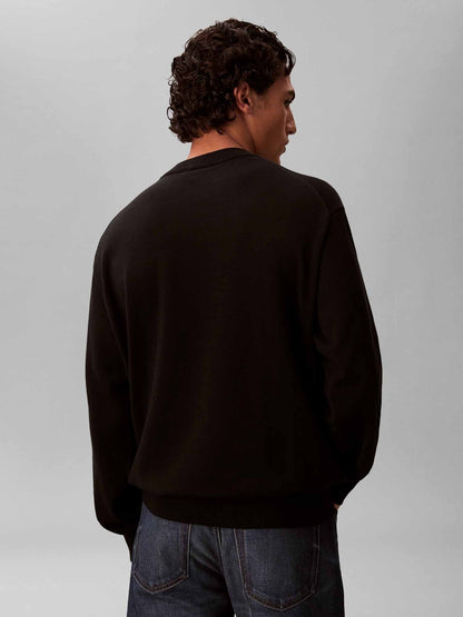 Ck cotton rlx crew maglia da uomo nero