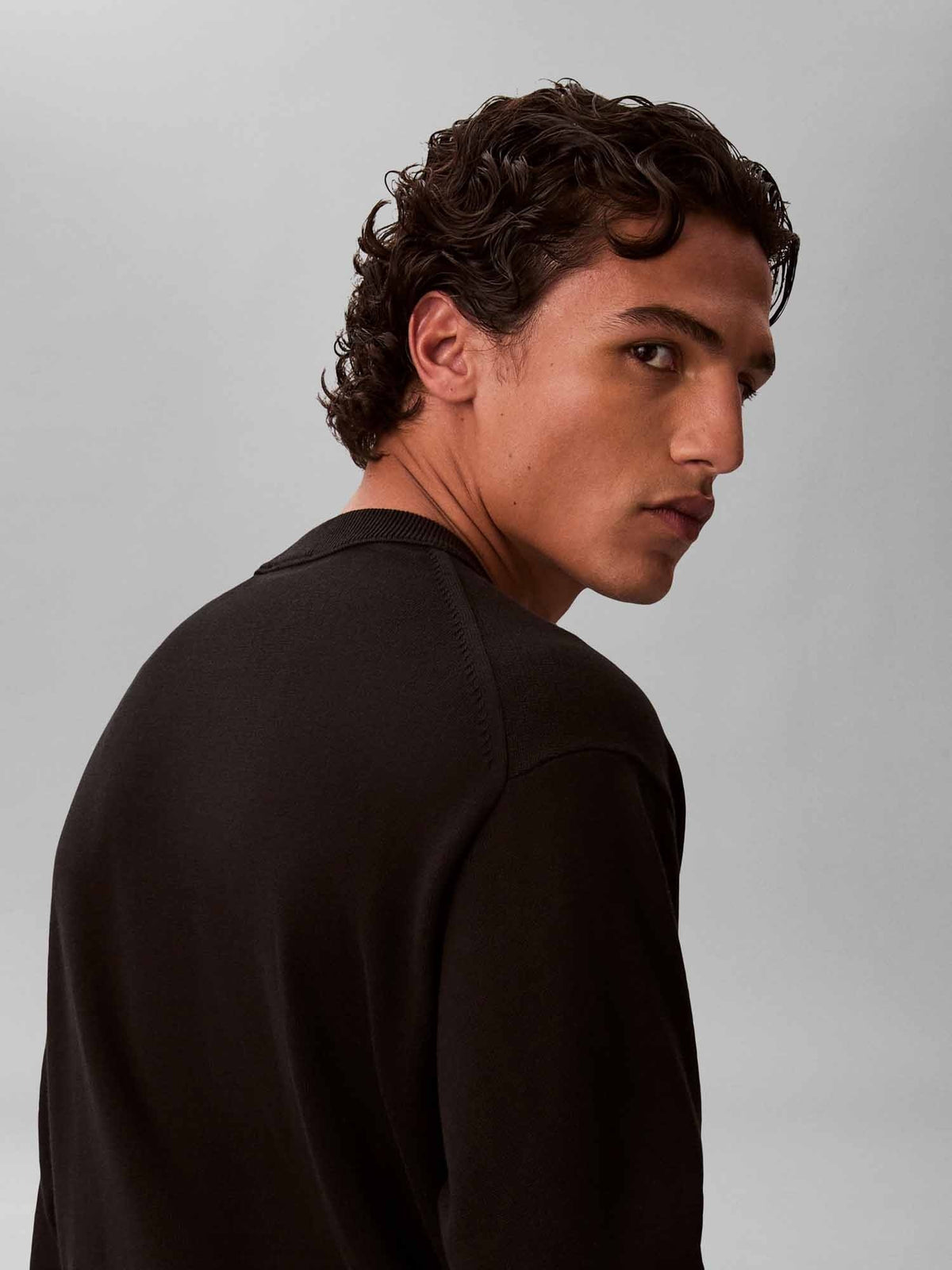 Ck cotton rlx crew maglia da uomo nero
