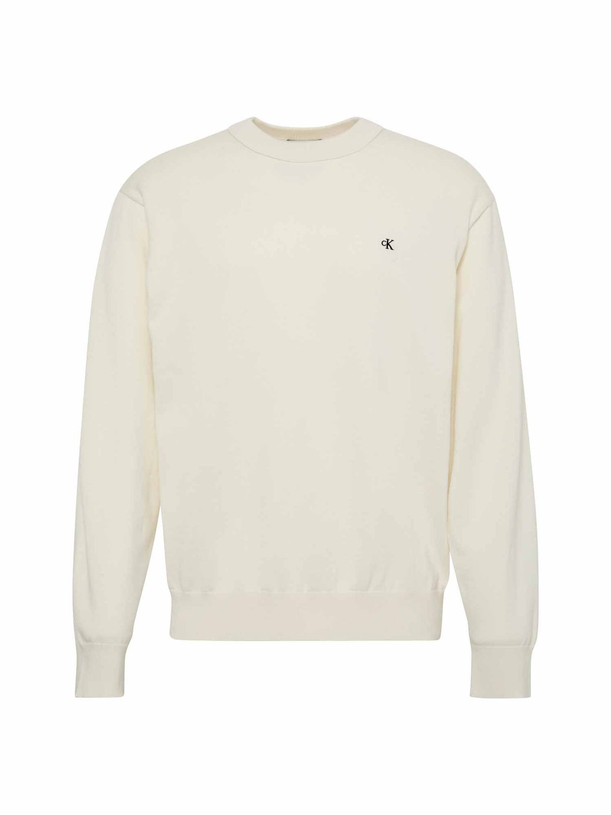 Ck cotton rlx crew maglia da uomo panna