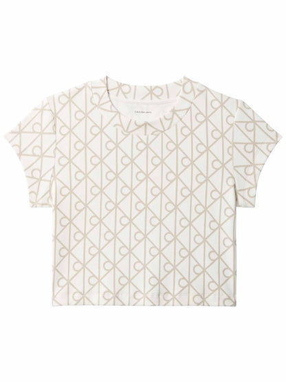 Ck monologo baby t-shirt da donna beige