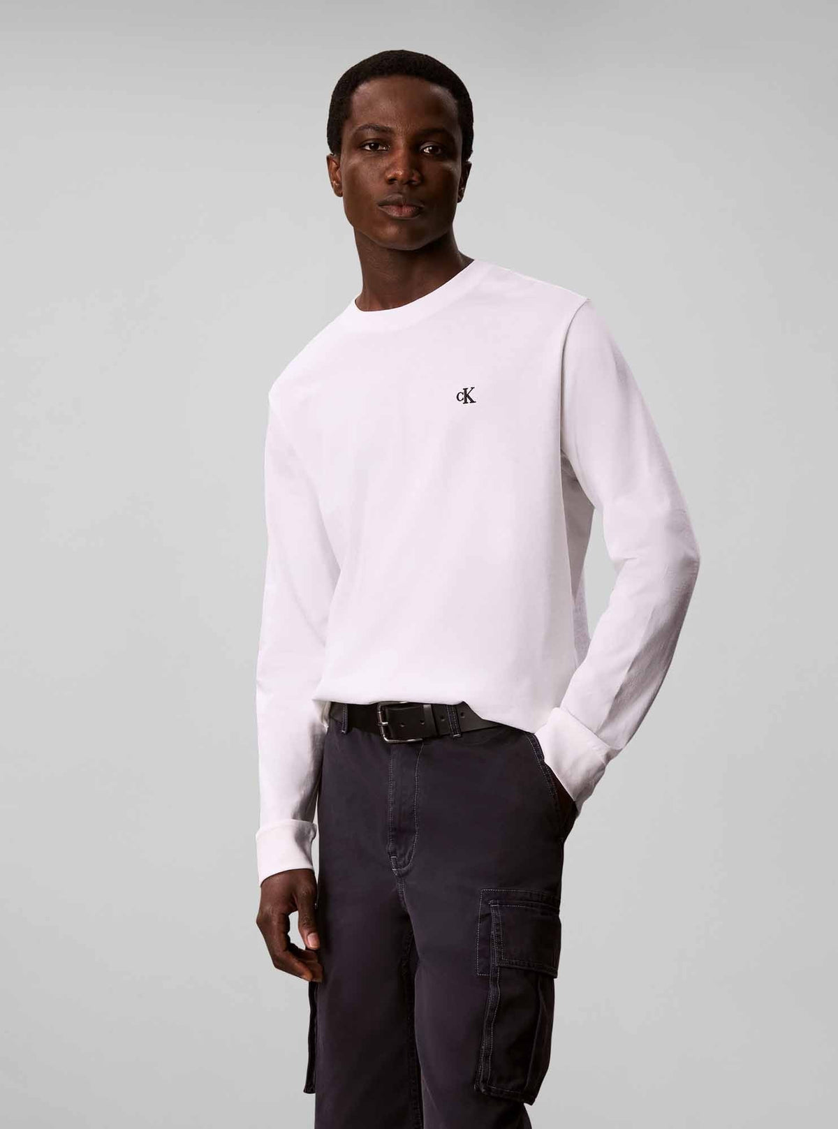 Ck easy monogram tee t-shirt da uomo bianco