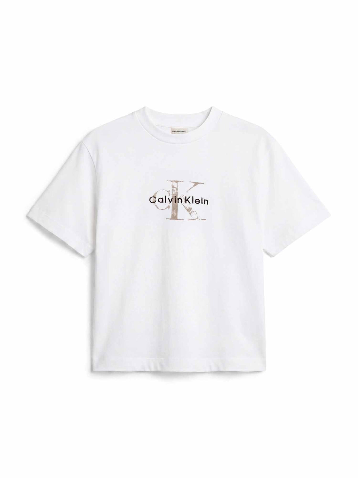 Ck boxy monologo t-shirt da donna bianco