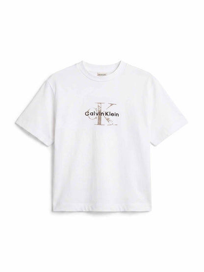 Ck boxy monologo t-shirt da donna bianco