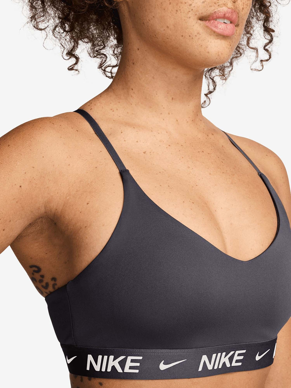 Nike indy ls bra training da donna antracite