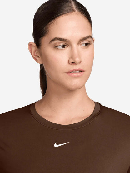 Nike t-shirt one cla mm training da donna cacao