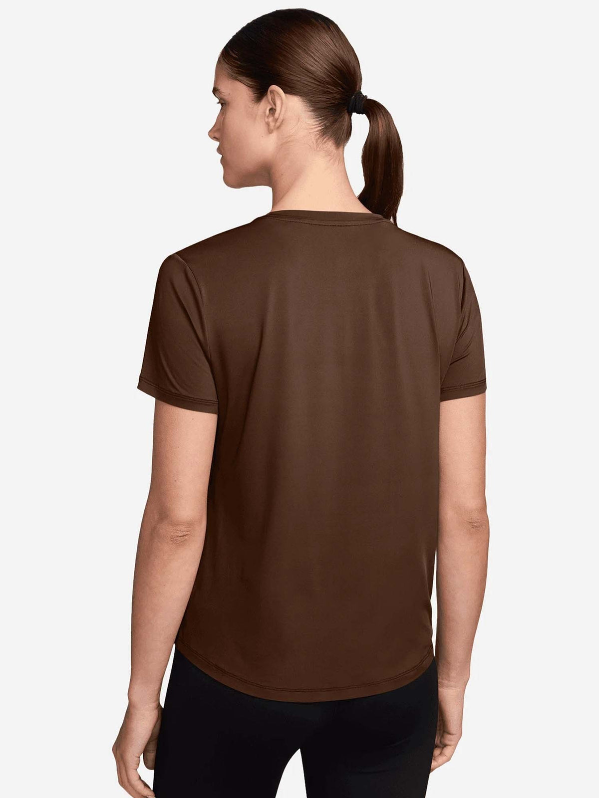 Nike t-shirt one cla mm training da donna cacao