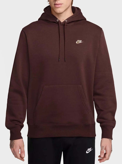 Nike felpa club fl da uomo bordeaux