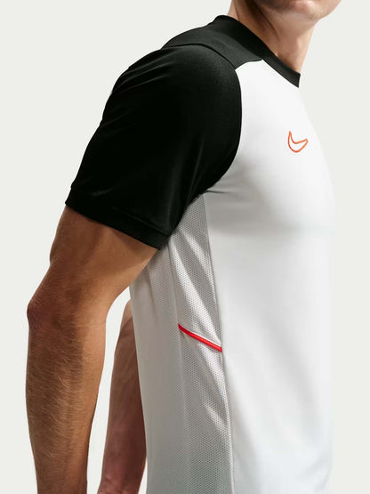 Nike academy tee t-shirt mm calcio da uomo bianco-nero