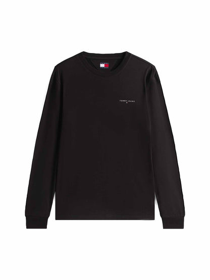 Tommy jeans linear t t-shirt da uomo nero