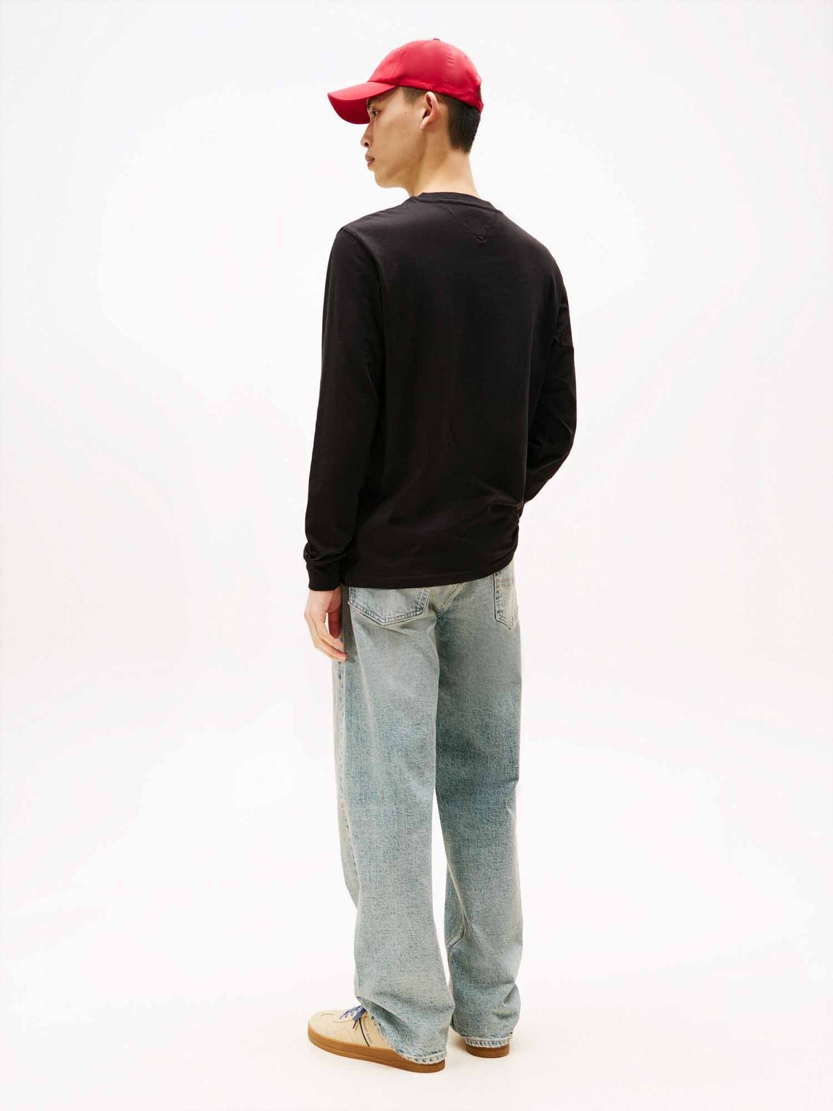 Tommy jeans linear t t-shirt da uomo nero