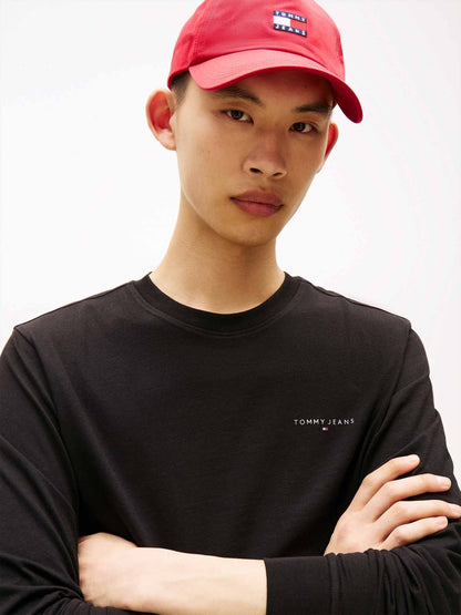 Tommy jeans linear t t-shirt da uomo nero