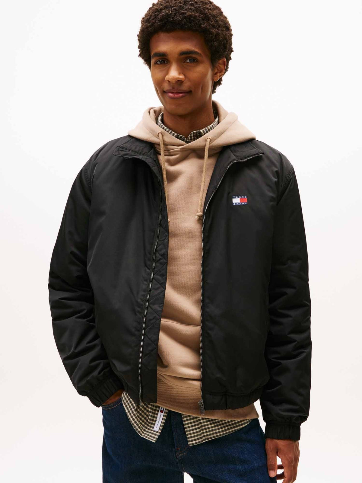 Tommy jeans ess. jkt giubbino da uomo nero