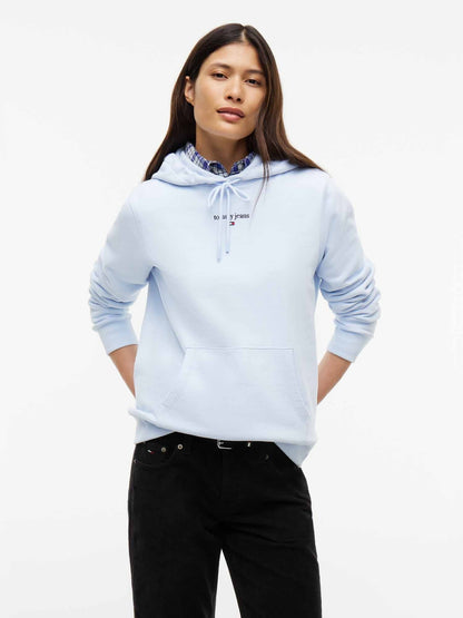Tommy jeans reg.clas felpa da donna celeste