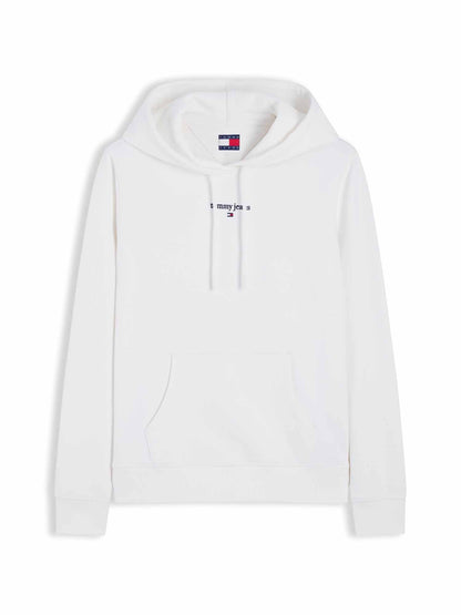 Tommy jeans reg.clas felpa da donna bianco