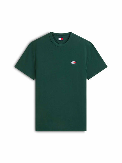 Tommy jeans badge te t-shirt da uomo verde
