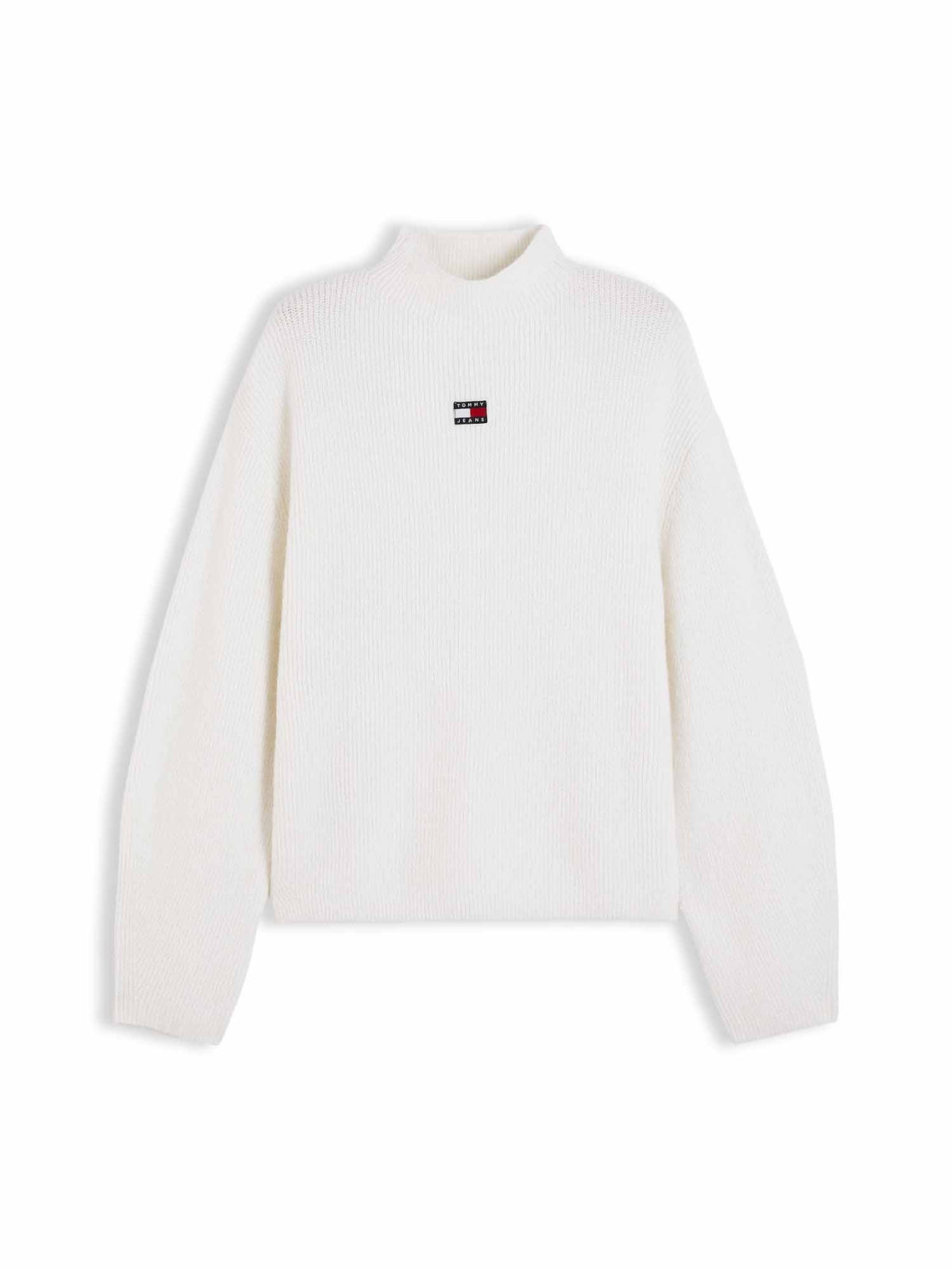 Tommy jeans mockneck maglia da donna bianco