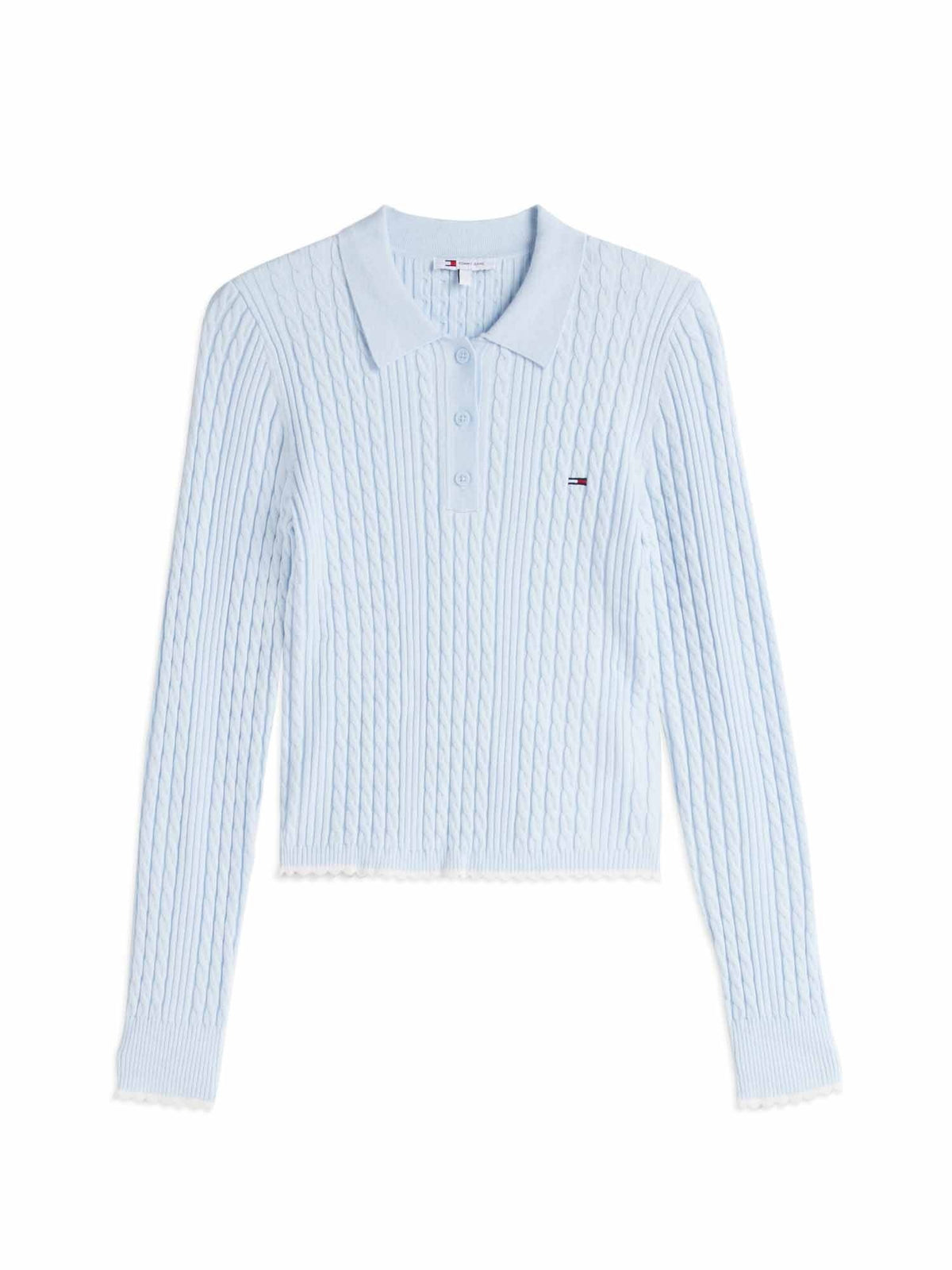 Tommy jeans cable po maglia da donna celeste