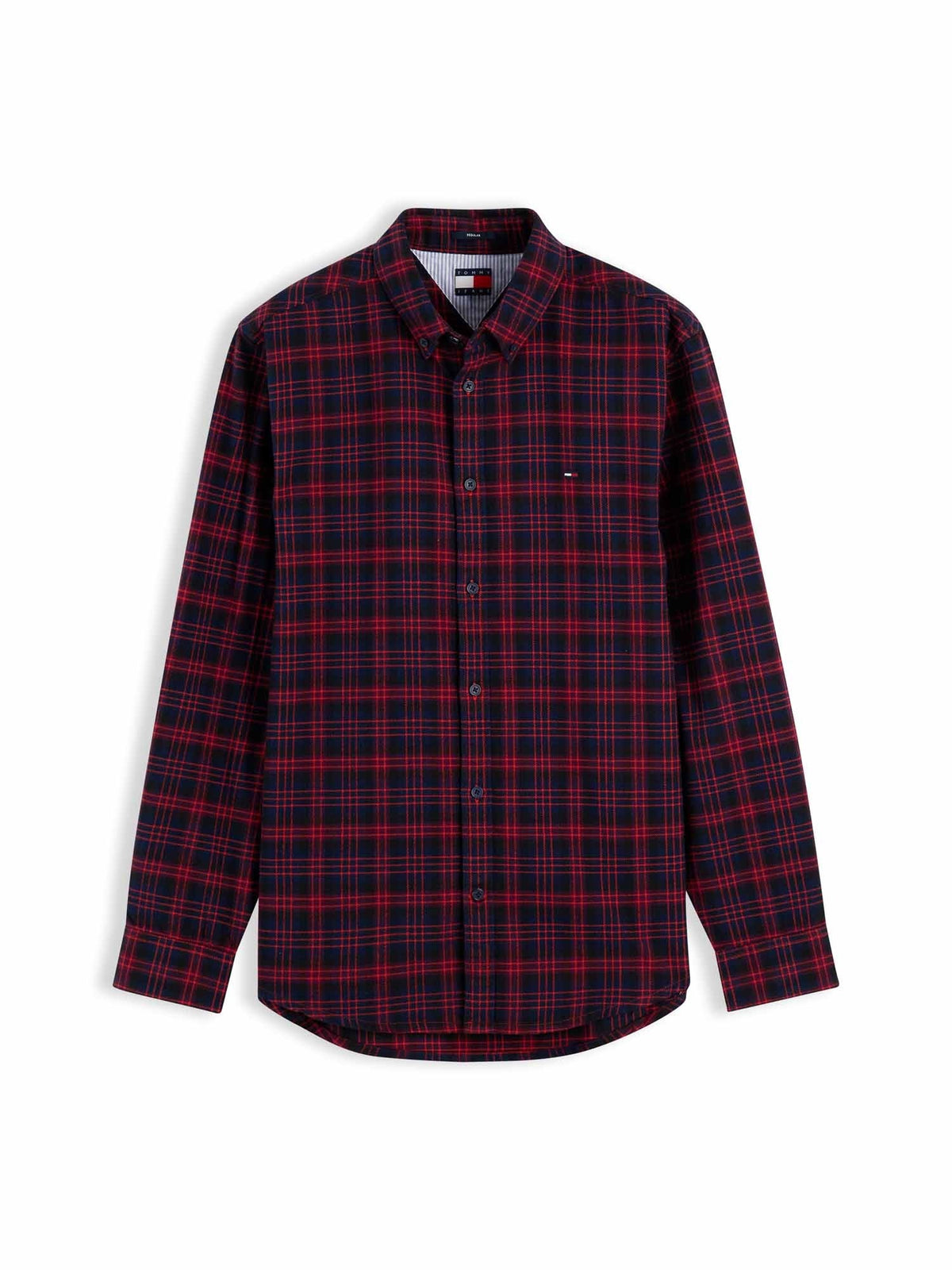 Tommy jeans flannel camicia da uomo bordeaux