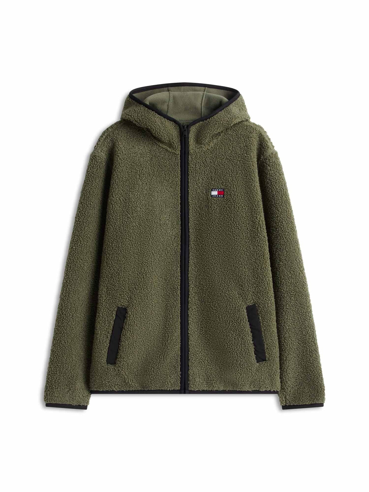 Tommy jeans teddy zi sherpa da uomo verde