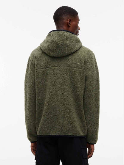 Tommy jeans teddy zi sherpa da uomo verde