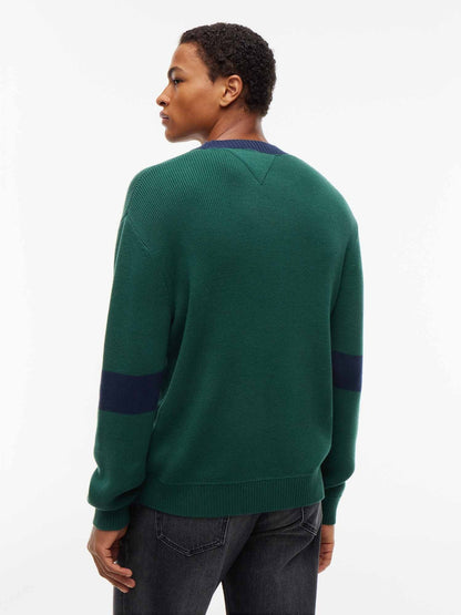Tommy jeans new clas maglia da uomo verde