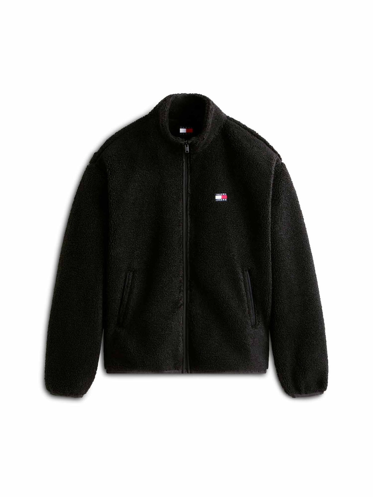 Tommy jeans teddy zi sherpa da uomo nero