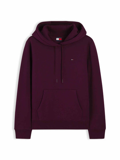 Tommy jeans reg flag felpa da donna bordeaux