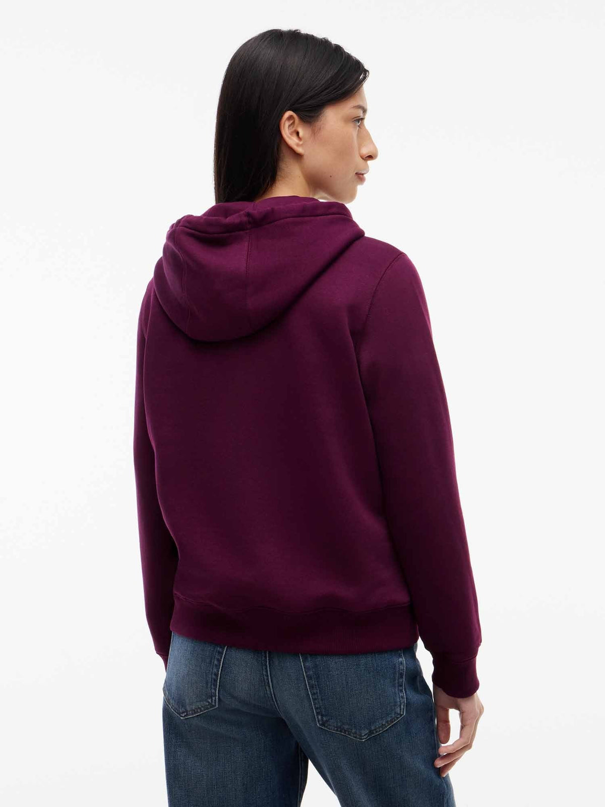 Tommy jeans reg flag felpa da donna bordeaux