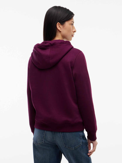 Tommy jeans reg flag felpa da donna bordeaux