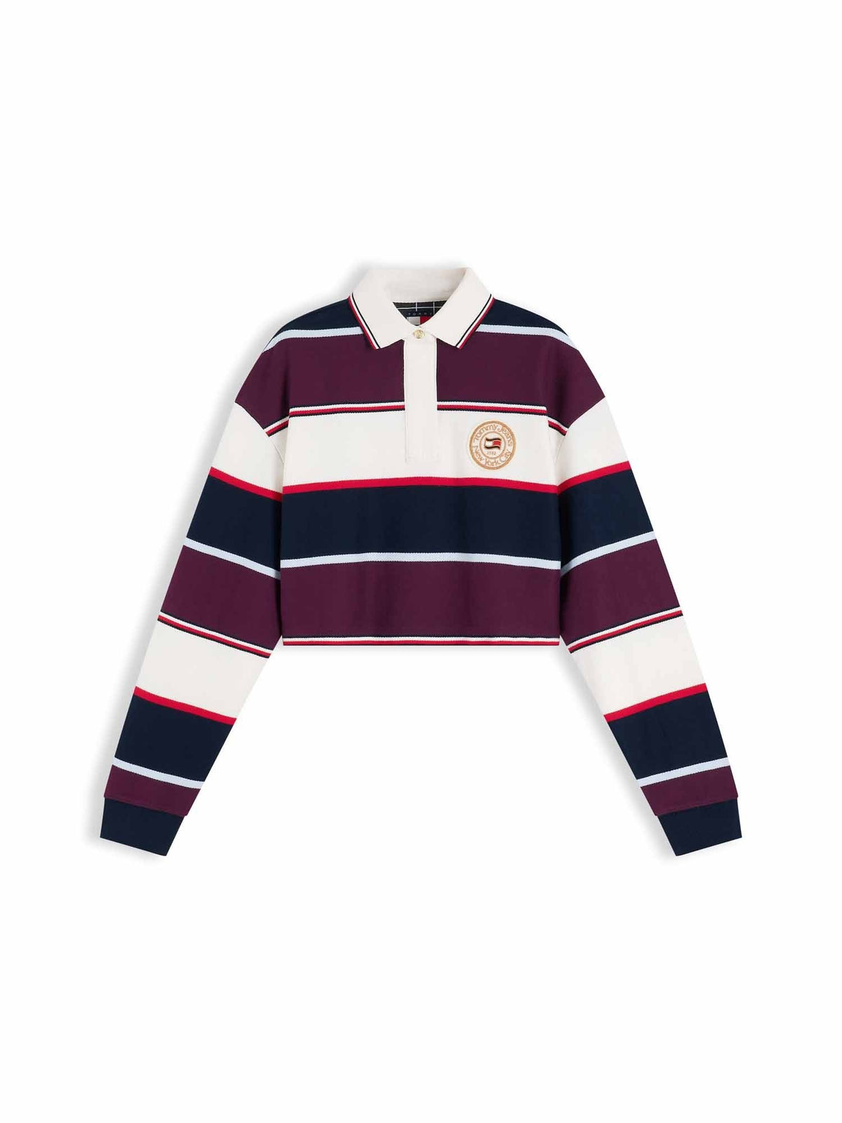 Tommy jeans rugby felpa da donna blu-rosso