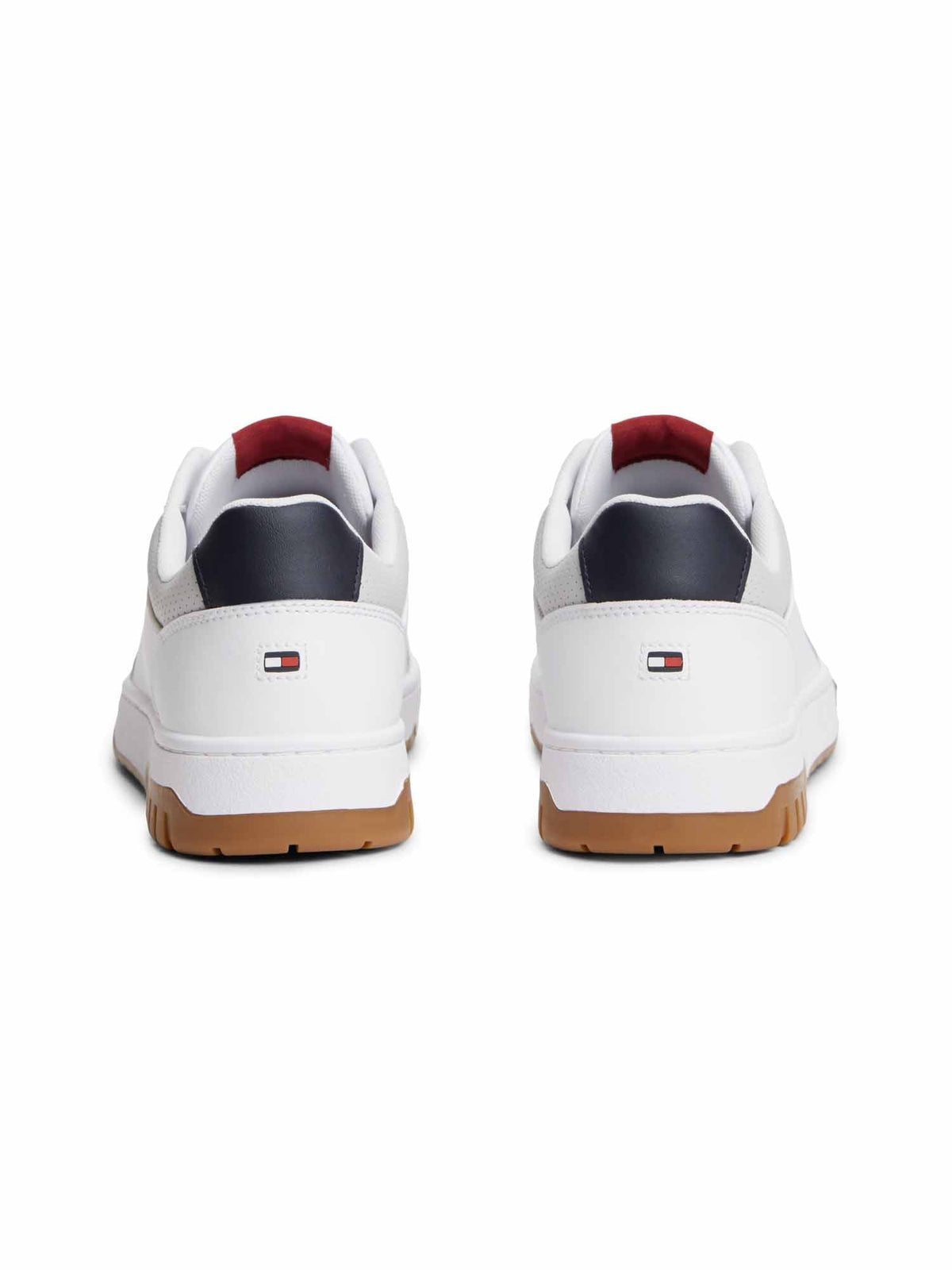 Tommy h. basket lth sneakers da uomo bianco